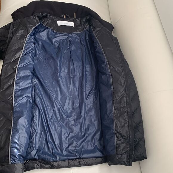 Tahari Puffer Black Womens Coat Zip Pockets Belt Jacket Size M - Picture 9 of 12